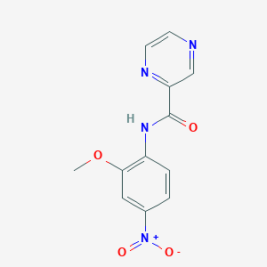 molecular formula C12H10N4O4 B10974090 N-(2-methoxy-4-nitrophenyl)pyrazine-2-carboxamide 