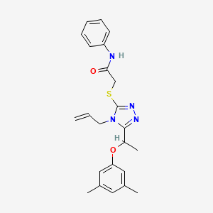 molecular formula C23H26N4O2S B10974187 2-({5-[1-(3,5-dimethylphenoxy)ethyl]-4-(prop-2-en-1-yl)-4H-1,2,4-triazol-3-yl}sulfanyl)-N-phenylacetamide 