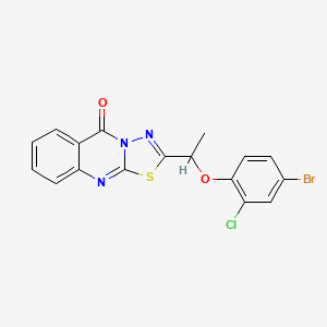 molecular formula C17H11BrClN3O2S B10974260 2-[1-(4-bromo-2-chlorophenoxy)ethyl]-5H-[1,3,4]thiadiazolo[2,3-b]quinazolin-5-one 