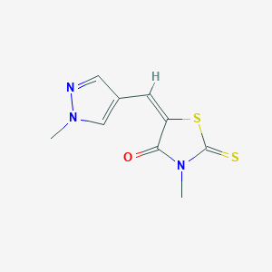molecular formula C9H9N3OS2 B10974286 Thiazolidin-4-one, 3-methyl-5-(1-methyl-1H-pyrazol-4-ylmethylene)-2-thioxo- 