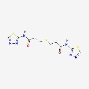 molecular formula C10H12N6O2S3 B10974326 3,3'-sulfanediylbis[N-(1,3,4-thiadiazol-2-yl)propanamide] 