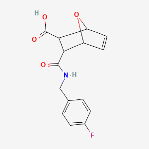 molecular formula C15H14FNO4 B10974466 3-[(4-Fluorobenzyl)carbamoyl]-7-oxabicyclo[2.2.1]hept-5-ene-2-carboxylic acid 