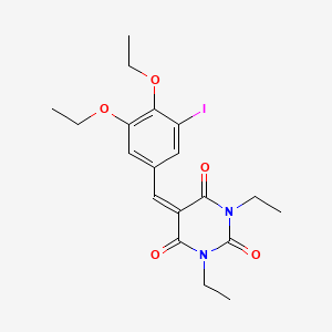 molecular formula C19H23IN2O5 B10974523 5-(3,4-diethoxy-5-iodobenzylidene)-1,3-diethylpyrimidine-2,4,6(1H,3H,5H)-trione 
