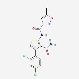 molecular formula C16H11Cl2N3O3S B10974551 N-[3-carbamoyl-4-(2,4-dichlorophenyl)thiophen-2-yl]-5-methyl-1,2-oxazole-3-carboxamide 