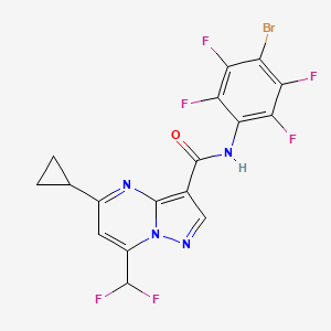 molecular formula C17H9BrF6N4O B10974579 N-(4-bromo-2,3,5,6-tetrafluorophenyl)-5-cyclopropyl-7-(difluoromethyl)pyrazolo[1,5-a]pyrimidine-3-carboxamide 