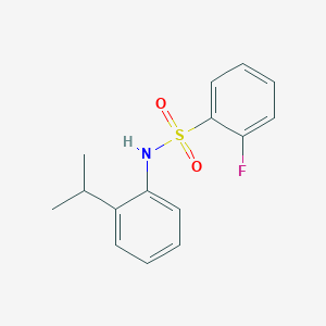 molecular formula C15H16FNO2S B10974582 2-fluoro-N-[2-(propan-2-yl)phenyl]benzenesulfonamide 