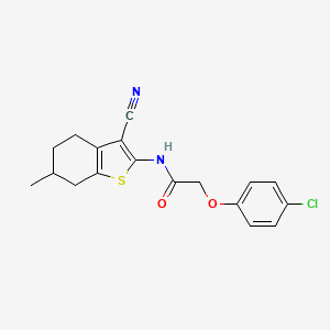 molecular formula C18H17ClN2O2S B10974611 2-(4-chlorophenoxy)-N-(3-cyano-6-methyl-4,5,6,7-tetrahydro-1-benzothiophen-2-yl)acetamide 