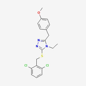 molecular formula C19H19Cl2N3OS B10974620 3-[(2,6-dichlorobenzyl)sulfanyl]-4-ethyl-5-(4-methoxybenzyl)-4H-1,2,4-triazole 