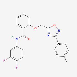molecular formula C23H17F2N3O3 B10974639 N-(3,4-difluorophenyl)-2-{[3-(4-methylphenyl)-1,2,4-oxadiazol-5-yl]methoxy}benzamide 