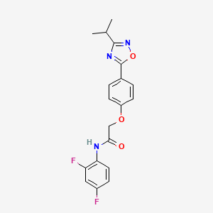molecular formula C19H17F2N3O3 B10974659 N-(2,4-difluorophenyl)-2-{4-[3-(propan-2-yl)-1,2,4-oxadiazol-5-yl]phenoxy}acetamide 