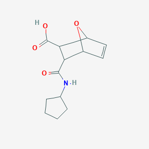 molecular formula C13H17NO4 B10974677 3-(Cyclopentylcarbamoyl)-7-oxabicyclo[2.2.1]hept-5-ene-2-carboxylic acid 