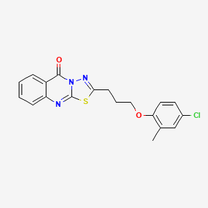 molecular formula C19H16ClN3O2S B10974697 2-[3-(4-chloro-2-methylphenoxy)propyl]-5H-[1,3,4]thiadiazolo[2,3-b]quinazolin-5-one 
