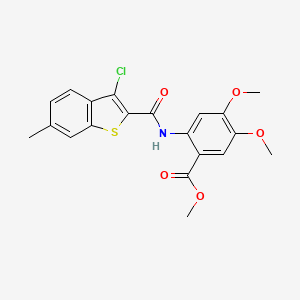 molecular formula C20H18ClNO5S B10974736 Methyl 2-{[(3-chloro-6-methyl-1-benzothiophen-2-yl)carbonyl]amino}-4,5-dimethoxybenzoate 