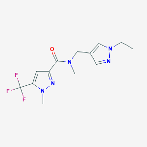 molecular formula C13H16F3N5O B10974744 N-[(1-ethyl-1H-pyrazol-4-yl)methyl]-N,1-dimethyl-5-(trifluoromethyl)-1H-pyrazole-3-carboxamide 