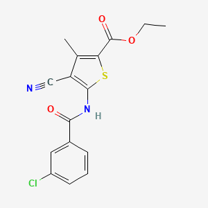 molecular formula C16H13ClN2O3S B10974755 Ethyl 5-(3-chlorobenzamido)-4-cyano-3-methylthiophene-2-carboxylate 