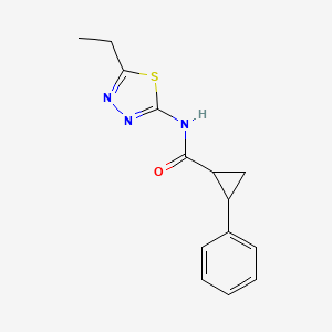 molecular formula C14H15N3OS B10974819 N-(5-ethyl-1,3,4-thiadiazol-2-yl)-2-phenylcyclopropanecarboxamide 
