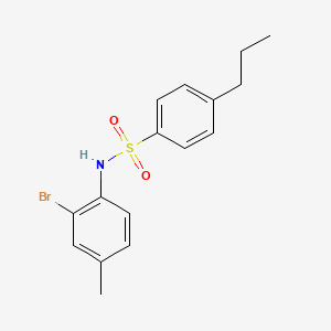 molecular formula C16H18BrNO2S B10974833 N-(2-bromo-4-methylphenyl)-4-propylbenzenesulfonamide 