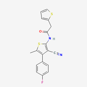 molecular formula C18H13FN2OS2 B10974867 N-[3-cyano-4-(4-fluorophenyl)-5-methylthiophen-2-yl]-2-(thiophen-2-yl)acetamide 