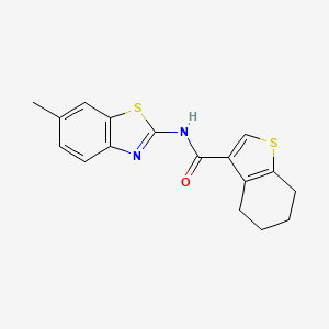 molecular formula C17H16N2OS2 B10974928 N-(6-methyl-1,3-benzothiazol-2-yl)-4,5,6,7-tetrahydro-1-benzothiophene-3-carboxamide 