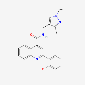 molecular formula C24H24N4O2 B10974932 N-[(1-ethyl-3-methyl-1H-pyrazol-4-yl)methyl]-2-(2-methoxyphenyl)quinoline-4-carboxamide 