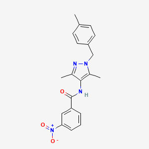 molecular formula C20H20N4O3 B10974934 N-[3,5-dimethyl-1-(4-methylbenzyl)-1H-pyrazol-4-yl]-3-nitrobenzamide 