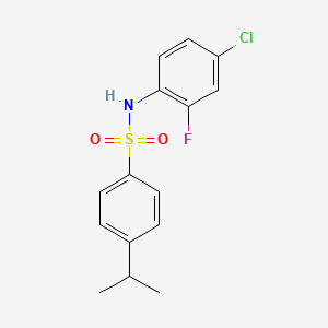 molecular formula C15H15ClFNO2S B10975004 N-(4-chloro-2-fluorophenyl)-4-(propan-2-yl)benzenesulfonamide 