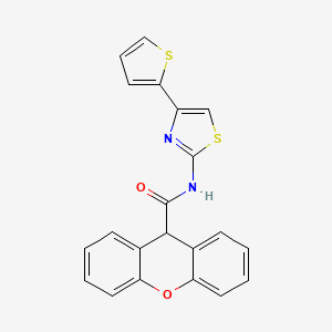 molecular formula C21H14N2O2S2 B10975045 N-[4-(thiophen-2-yl)-1,3-thiazol-2-yl]-9H-xanthene-9-carboxamide 