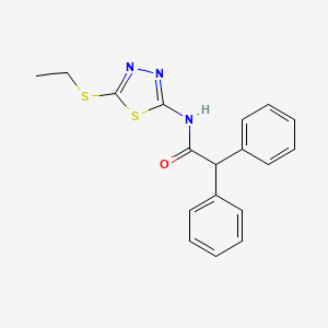 molecular formula C18H17N3OS2 B10975056 N-[5-(ethylsulfanyl)-1,3,4-thiadiazol-2-yl]-2,2-diphenylacetamide 
