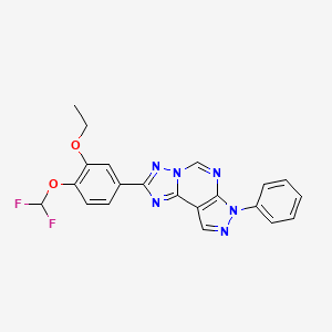 molecular formula C21H16F2N6O2 B10975086 2-[4-(difluoromethoxy)-3-ethoxyphenyl]-7-phenyl-7H-pyrazolo[4,3-e][1,2,4]triazolo[1,5-c]pyrimidine 