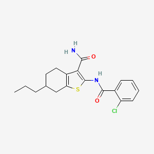 molecular formula C19H21ClN2O2S B10975097 2-[(2-Chlorobenzoyl)amino]-6-propyl-4,5,6,7-tetrahydro-1-benzothiophene-3-carboxamide 