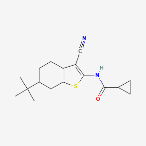 molecular formula C17H22N2OS B10975109 N-(6-tert-butyl-3-cyano-4,5,6,7-tetrahydro-1-benzothiophen-2-yl)cyclopropanecarboxamide 