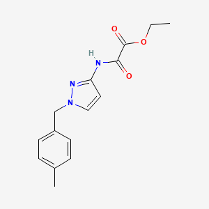molecular formula C15H17N3O3 B10975112 ethyl {[1-(4-methylbenzyl)-1H-pyrazol-3-yl]amino}(oxo)acetate 