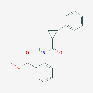 molecular formula C18H17NO3 B10975193 Methyl 2-{[(2-phenylcyclopropyl)carbonyl]amino}benzoate 