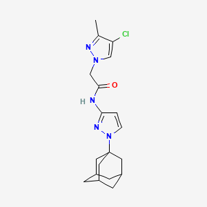 molecular formula C19H24ClN5O B10975194 N-[1-(1-Adamantyl)-1H-pyrazol-3-YL]-2-(4-chloro-3-methyl-1H-pyrazol-1-YL)acetamide 