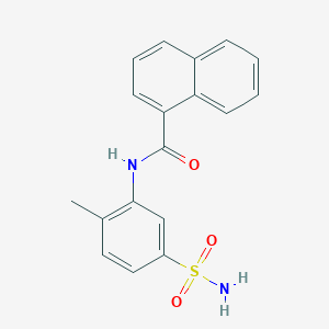 molecular formula C18H16N2O3S B10975240 N-(2-methyl-5-sulfamoylphenyl)naphthalene-1-carboxamide 