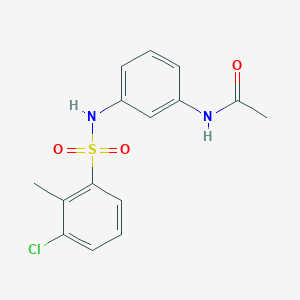 molecular formula C15H15ClN2O3S B10975281 N-(3-{[(3-chloro-2-methylphenyl)sulfonyl]amino}phenyl)acetamide 