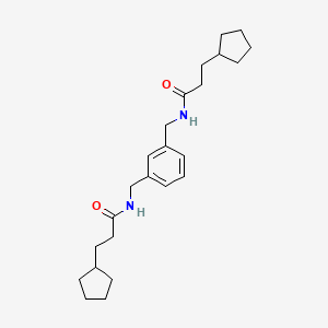 molecular formula C24H36N2O2 B10975310 N,N'-(benzene-1,3-diyldimethanediyl)bis(3-cyclopentylpropanamide) 