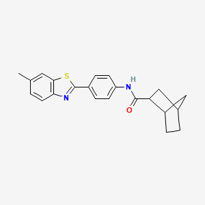 molecular formula C22H22N2OS B10975388 Bicyclo[2.2.1]heptane-2-carboxamide, N-[4-(6-methyl-2-benzothiazolyl)phenyl]- 