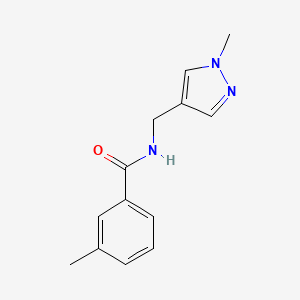 molecular formula C13H15N3O B10975393 3-methyl-N-[(1-methyl-1H-pyrazol-4-yl)methyl]benzamide 