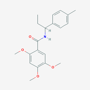 molecular formula C20H25NO4 B10975498 2,4,5-trimethoxy-N-[1-(4-methylphenyl)propyl]benzamide 