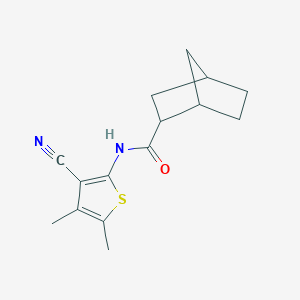 molecular formula C15H18N2OS B10975599 N-(3-cyano-4,5-dimethylthiophen-2-yl)bicyclo[2.2.1]heptane-2-carboxamide 