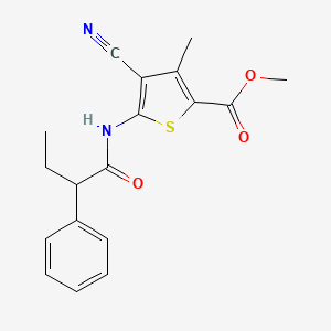 molecular formula C18H18N2O3S B10975623 Methyl 4-cyano-3-methyl-5-[(2-phenylbutanoyl)amino]thiophene-2-carboxylate 