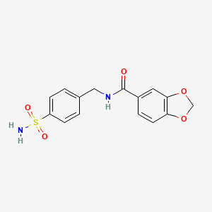 molecular formula C15H14N2O5S B10975643 N-(4-sulfamoylbenzyl)-1,3-benzodioxole-5-carboxamide 