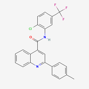 molecular formula C24H16ClF3N2O B10975650 N-[2-chloro-5-(trifluoromethyl)phenyl]-2-(4-methylphenyl)quinoline-4-carboxamide 