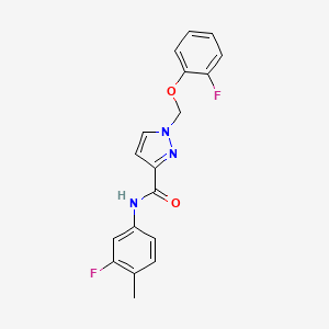 molecular formula C18H15F2N3O2 B10975652 N-(3-fluoro-4-methylphenyl)-1-[(2-fluorophenoxy)methyl]-1H-pyrazole-3-carboxamide 