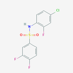 molecular formula C12H7ClF3NO2S B10975704 N-(4-chloro-2-fluorophenyl)-3,4-difluorobenzenesulfonamide 