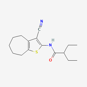 molecular formula C16H22N2OS B10975746 N-(3-cyano-5,6,7,8-tetrahydro-4H-cyclohepta[b]thiophen-2-yl)-2-ethylbutanamide 
