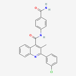 molecular formula C24H18ClN3O2 B10975775 N-(4-carbamoylphenyl)-2-(3-chlorophenyl)-3-methylquinoline-4-carboxamide 