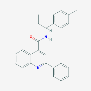 molecular formula C26H24N2O B10975784 N-[1-(4-methylphenyl)propyl]-2-phenylquinoline-4-carboxamide 
