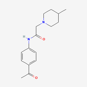 molecular formula C16H22N2O2 B10975851 N-(4-acetylphenyl)-2-(4-methylpiperidin-1-yl)acetamide 